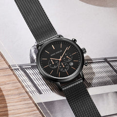 MINI FOCUS Men Watches 2019 Luxury Brand Mens Watches Quartz Stainless Steel Chronograph Watch Sport Clock Men's Wrist Watch