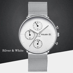 Mens Fashion Classic Black Wristwatch Luxury Mesh Belt Ultra Thin Watches Relojes Hombre Casual Business Calendar Quartz Watch
