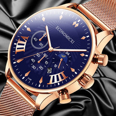 relogio masculino 2020 Fashion Mens Business Watches Men Date Calendar Clock Luxury Stainless Steel Mesh Belt Quartz Wrist Watch