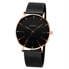 Men Watch Mesh Band Stainless Steel Analog Quartz Wristwatch Simple Unisex Business Profile Silver Gift MinimalismReloj Hombre@5