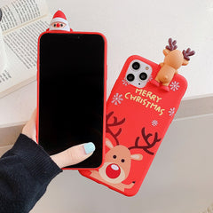 Christmas Cartoon 3D Deer Case For iPhone XR 11 Pro XS Max X Silicone Matte Cover For iphone 7 8 6 S 6S Plus 7 8 Plus Case Bear