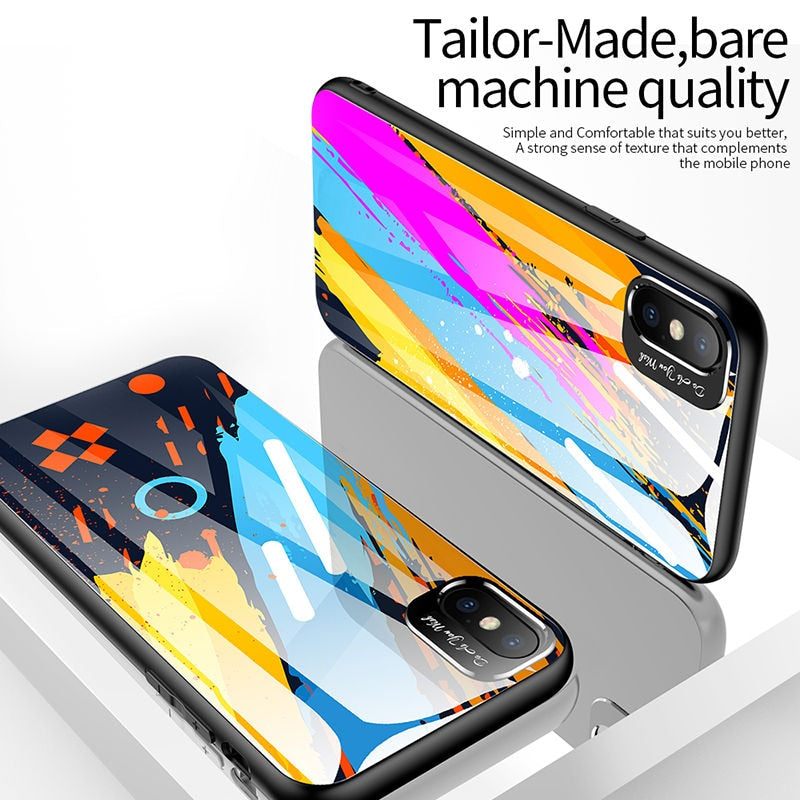 Metal Glass Lens protection Phone Case For iPhone 11 11 Pro Max XR XS Max 8 7 6 6S Plus Colorful Artistic soft TPU back Cover
