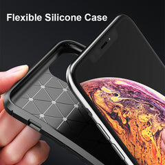 Luxury Case for iPhone 11 Silicone Phone Case for iPhone 11 Pro Max 2019 Carbon Fiber Protective Cover for iPhone XR X XS Max