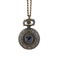 Best Sale Retro Zodiac Signs Holow Bronze Quartz Pocket Watches  Christmas Birthday Gift Vintage Couple Clock@50