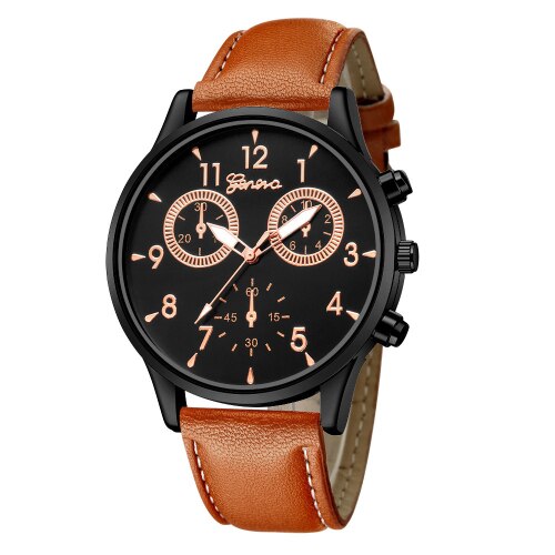 Fashion  Casual Military Sport Leather Quartz Analog Men's Wrist Watch Men Watches Clock Relogio Masculino Montre Homme