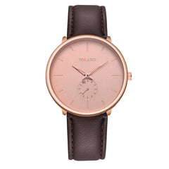 YOLAKO Simple High Quality Leather Strap Fashion Men's Watch Belt Casual Watch Round Single Eye Dial Watches Zegarek Meski