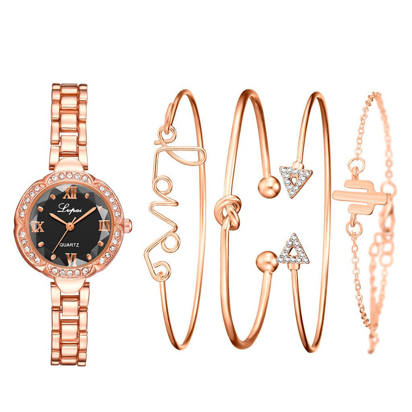 Women Watches Diamond Bracelet Set Watches Ladies Casual Alloy Rose Gold Band Quartz Wristwatch Female Clock 2020 Zegarek Damski