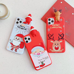 Christmas Cartoon 3D Deer Case For iPhone XR 11 Pro XS Max X Silicone Matte Cover For iphone 7 8 6 S 6S Plus 7 8 Plus Case Bear