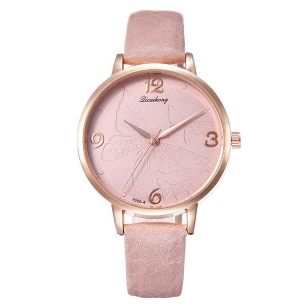 Best Selling Women Watches Creative Relief Dial Fashion Ladies Quartz Wristwatch Leather Strap Simple Clock Relogio Feminino@50