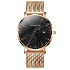 Minimalist Mens Fashion Business Watches Men Ultra Thin Stainless Steel Mesh Belt Calendar Analog Quartz Watch relogio masculino