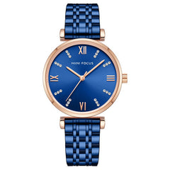 MINIFOCUS Womens Watch Top Brand Luxury 2019 Blue Watch Women Fashion Analog Quartz Ladies Gold Watch Stainless Steel Wristwatch