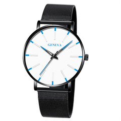 Men Watch Mesh Band Stainless Steel Analog Quartz Wristwatch Simple Unisex Business Profile Silver Gift MinimalismReloj Hombre@5