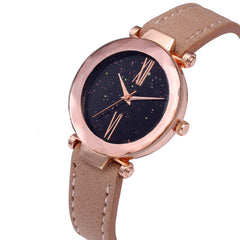 Beat Sale Women Watches Scale Dial Ladies Romantic Starry Sky Analog Quartz Wristwatch Design Leather Clock Zegarki Damskie@50