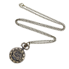 Hot Selling Retro Chinese Style Dragon Creativity Bronze Quartz Pocket Watches Vintage Couple Clock Christmas Birthday Gift@50