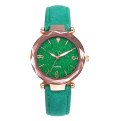 Luxury Women Watches Irregular Number Dial Ladies Starry Sky Analog Quartz Wristwatch Design Leather Clock Relogio Feminino@50