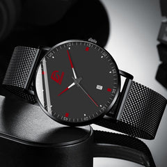 2020 Fashion Mens Business Minimalist Watches Luxury Ultra Thin Stainless Steel Mesh Belt Analog Quartz Watch relogio masculino