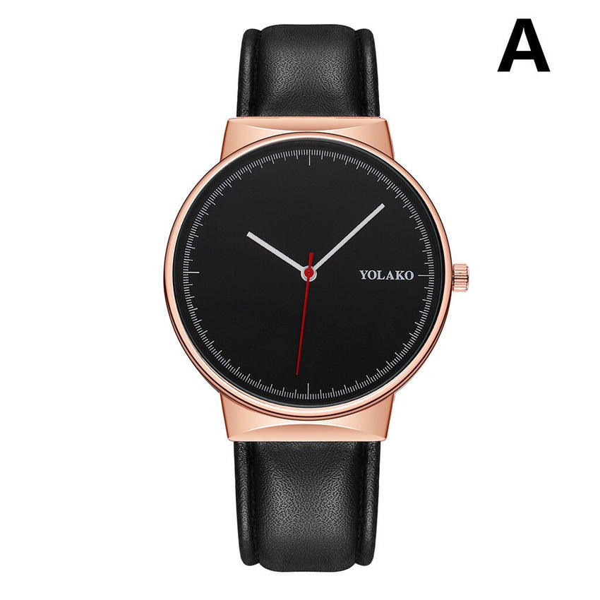 Casual Quartz Clock Round Dial Three-pin Trend Leather Strap Scale Watch Fashion Men's Watches Reloj Hombre