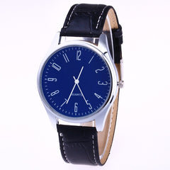 Fashion Men's Watches Simple Letters Casual Leather Waterproof Quartz Wristwatches Man Clock Montre Homme