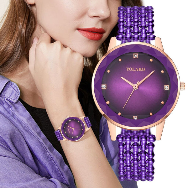 New Women Watches Stainless Steel Rhinestone Watch Unique Simple Watches Casual Quartz Wristwatches Clock Relojes Para Mujer*M