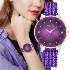 New Women Watches Stainless Steel Rhinestone Watch Unique Simple Watches Casual Quartz Wristwatches Clock Relojes Para Mujer*M