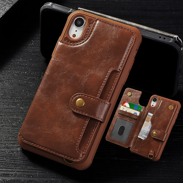 Vintage PU Leather Phone Case For iPhone XR XS Max Case Multi Card Holders Back Cover Wallet For iPhone 6 6s 7 8 Plus X Cases