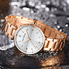 MINIFOUCS Women Watches Gold Rosegold Stainless Steel Quartz Watch Women Lady Watch For Woman Luxury Brand Fashion Wristwatches