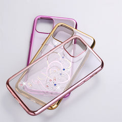 Fashion Love Heart Diamond Phone Case For iPhone 11 Pro X XR XS MAX 7 8 6 6s Plus Plating Transparent Soft Silicone Back Cover