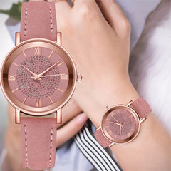 Women Watches Luxury Starry Sky Band Rhinestones Quartz Wristwatch Ladies Leather Belt Clock Female Diamond Gift Reloj Mujer@50