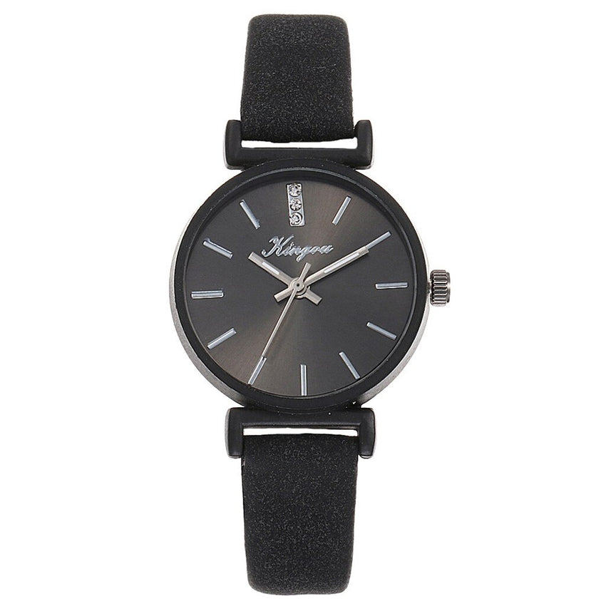 Best Selling Women Watches Black Dial Ladies Fashion Quartz Wristwatch Casual Leather Strap Clock Work Relogio Feminino@50