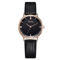 Women Watches Glass Gemstone Dial Ladies Quartz Wristwatch Simple Design Leather Strap Casual Clock Gift Relojes Para Mujer@50