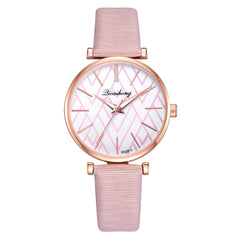 Casual Women Watches Flat Scale Dial Ladies Analog Quartz Wristwatch High Quality Leather Strap Clock Fashion Zegarki Damskie@50