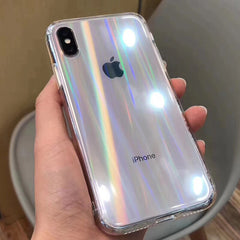 Gradient Rainbow Laser Cases For iPhone 11 Pro X XS Max XR Transparent Soft Fundas For iPhone 6 6S 7 8 Plus Clear Acrylic Covers
