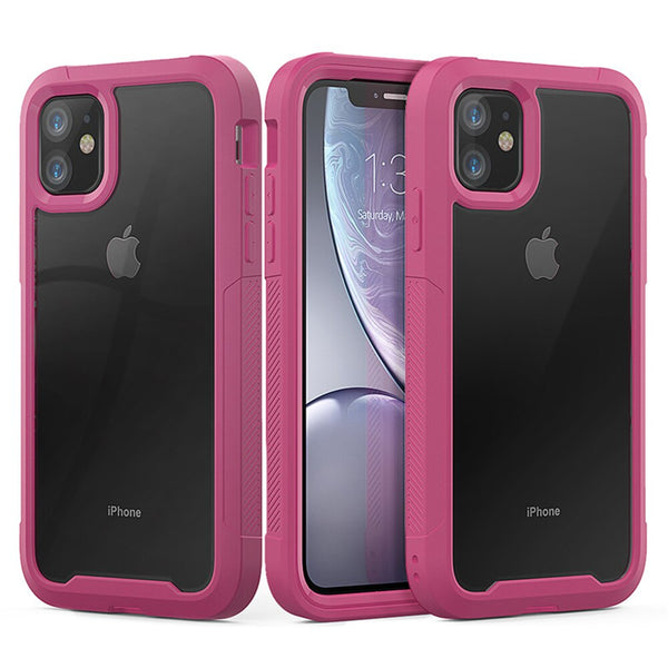 Shockproof Armor Silicone Case For iPhone 11 Pro XS Max Transparent Cases For iPhone 6 6S 7 8 Plus X XR Luxury TPU Acrylic Cover