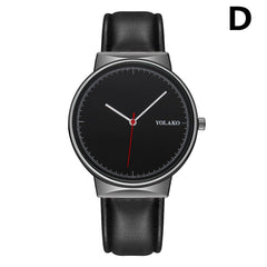 Casual Quartz Clock Round Dial Three-pin Trend Leather Strap Scale Watch Fashion Men's Watches Reloj Hombre