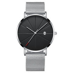 2020 Minimalist Men's Fashion Watches Men Business Date Calendar Clock Male Ultra Thin Stainless Steel Mesh Belt Quartz Watch
