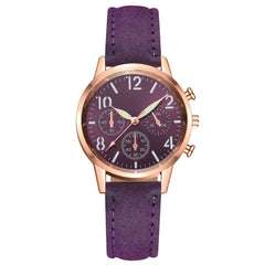 Women Watches Fashion Brand Stainless Steel Dial Solid Color Leather Strap Clock Ladies Quartz Wristwatch Gift Reloj Mujer *M