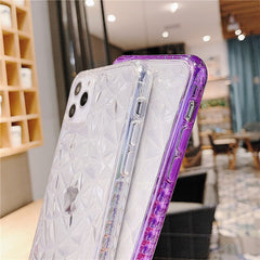 Diamond Pattern Transparent Phone Cases For iPhone 11 11 Pro Max XR XS Max X 7 8 Plus Bumper Shockproof Soft Silicone Back Cover