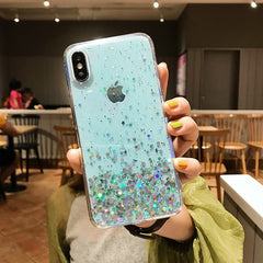 Fashion Glitter Bling Star Phone Cases For iphone 11 Pro MAX XS Max XR X 8 7 6 6SPlus Soft TPU Shining Sequins Transparent Cover