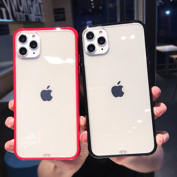 Shockproof Silicone Bumper Frame Transparent Phone Case For iPhone 11 X XS XR XS Max 8 7 6 6S Plus Clear protection Back Cover