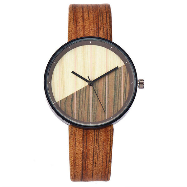 Women Watches Lovers' Wood Dial Men Watch Leather Band Handmade Analog Quartz Wristwatch Couple Gift Clock Erkek Kol Saati*M