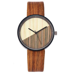 Women Watches Lovers' Wood Dial Men Watch Leather Band Handmade Analog Quartz Wristwatch Couple Gift Clock Erkek Kol Saati*M