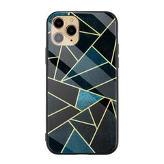 Glass  Case For iPhone 11 X XS MAX XR 6 6S 7 8 Plus Phone Cases Tempered Glass Geometric Marble Pattern Cover For iPhone XS Max