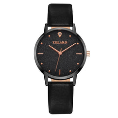 Top Brand Women Watches Scrub Dial Ladies Quartz Wristwatch Rhinestone Leather Strap Fashion Clock High Quality Kol Saati@50
