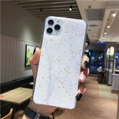 Gold Foil Epoxy Marble Phone Case For iPhone 11 Pro Max X XS Max XR Glitter Soft TPU Back case For iPhone 7 8 6 6s Plus cover