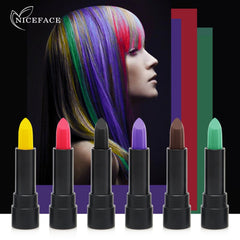 NICEFACE Portable Disposable Multi Color Hair Dye Pen Long Lasting Lipstick Shape Natural Coloring Cream Hair Dyeing Tool Paste