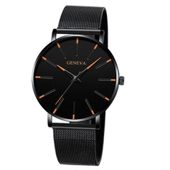 Men Watch Mesh Band Stainless Steel Analog Quartz Wristwatch Simple Unisex Business Profile Silver Gift MinimalismReloj Hombre@5