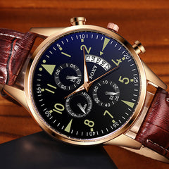 Men's Watches Classic Casual Luminous With Calendar Luxury Leather Watch Male Quartz Wristwatch relogio masculino saati hours