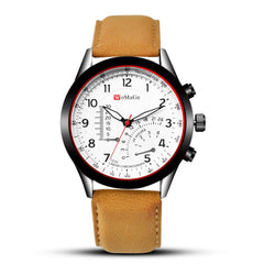 Womage Fashion Quartz Men Watch PU Leather Casual Sport Military Masculion Wristwatch Male Clock Zegarek Meski Relogio Masculino