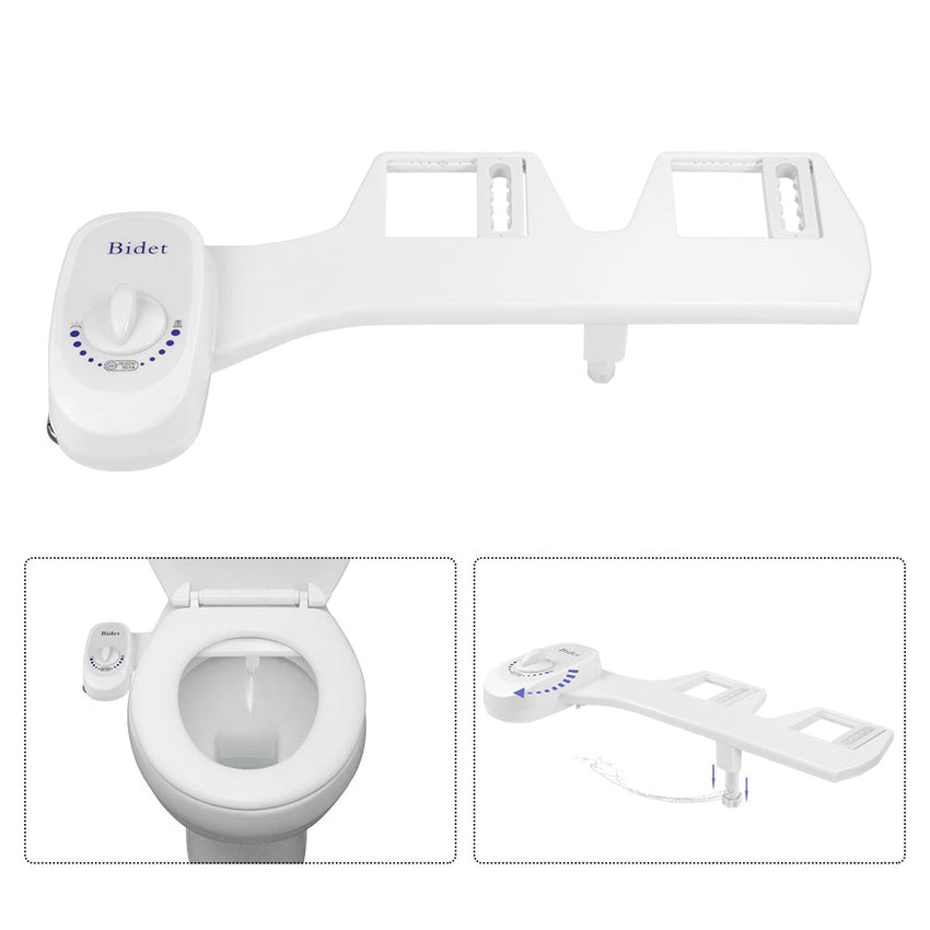 Non-Electric Bidet Attachment Toilet Bidet Seat Self-Cleaning Nozzle-Fresh Water Bidet Sprayer Mechanical Washing