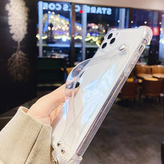 Glitter Powder Holder Phone Case For iPhone 11 XS Max XR X 8 7 6 6s Plus Transparent Wrist Strap Cover For iPhone 11 Pro Max